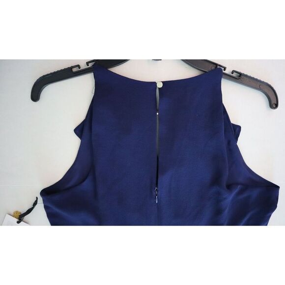 Kensie KDNP0992 Women's Sz 12 Navy Halter-Neck Ruffle Dress $108 - Picture 10 of 11